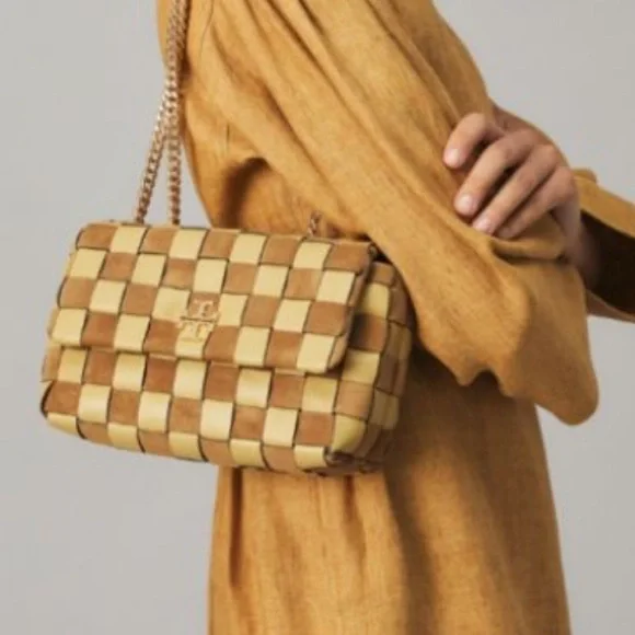 Tory Burch Kira Small Woven Convertible Shoulder Bag/Crossbudy - Picture 1 of 13